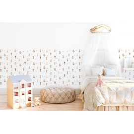 Boho Flower Wall Decals – 246 PCS Retro Floral Stickers in Green, Orange, Pink & Yellow, Peel and Stick PVC-Free Fabric for Nursery & Kids Room – 6 A4 Sheets – Made in Australia