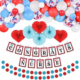 Katchon, Nursing Graduation Party Decorations - Pack Of 43 | No DIY, Congrats Nurse Banner, Congratulations Nurse Balloons Arch | Nursing Graduation Decorations 2026 | 2026 Graduation Decorations