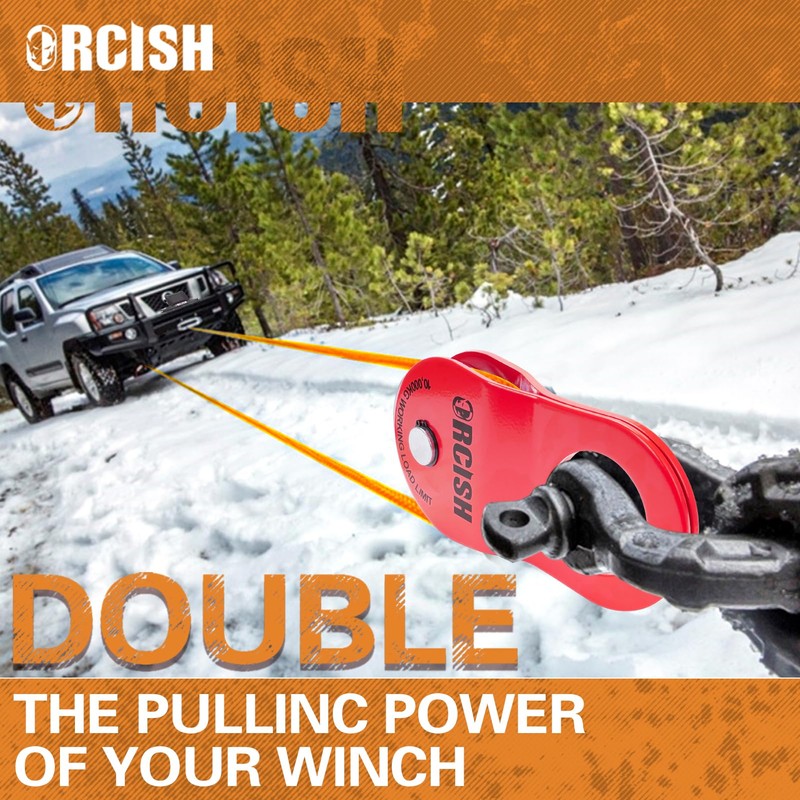 ORCISH 10 Ton Snatch Block, 22,000 LBS Capacity Block and