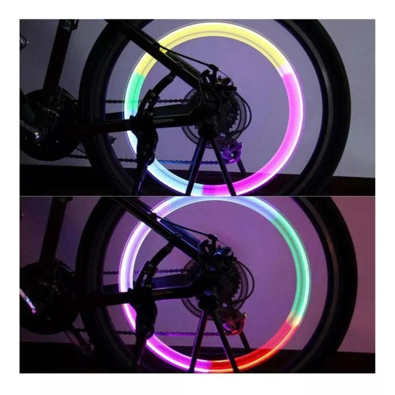 Valve Led 10 Tapones Led Valvula Llanta Auto Moto Bicicleta