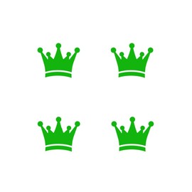 4 Pack Crown Design Vinyl Decals Stickers for Car Truck Bike Motorcycle Helme Laptop Water Bottle Windows (Green)
