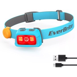 EverBrite Rechargeable Headlamp-Blue 7 Modes Running 350 Lumens Memory Function