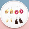 Anmpab 4 Pairs Imitation Cartoon Food Earrings Resin Popcorn Ice
