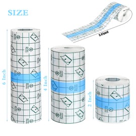 3 Rolls Transparent Waterproof Bandages Film Dressing Clear Adhesive Dressing Tape, Post Surgical Shower Shield for Tattoos Swimming 3 Sizes (2 Inch, 4 Inch, 6 Inch)