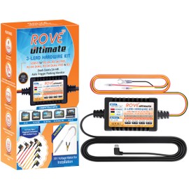 ROVE Ultimate Dash Cam Hardwire Kit with USB-C Port for R2-4K, R2-4K PRO, R2-4K Dual, R2-4K Dual PRO, and R3 Dash Camera Models, 24Hr Parking Monitoring Kit with Low Voltage Protection