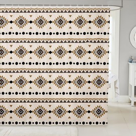 Erosebridal - Cortina de baño azteca occidental de 72 x 72 pulgadas, cortina de ducha bohemia para baño, accesorios tribales exóticos, cortinas de ducha de tela geométrica del suroeste