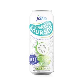 Jans Sparkling Soursop/Guanabana Juice, 16.57 fl oz | Ready-to-Go in a Can | Tropical Refreshment | Not From Concentrate | Made with Real Splash Fruit Juice (Pack of 6)