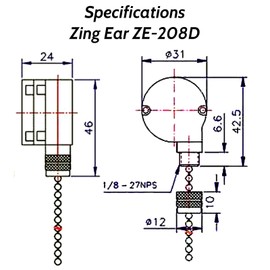 Txelegant Zing Ear ZE-208D Pull Chain Switch 3 Speed 8 Wire 3A 250VAC 6A 125VAC Cord Control Ceiling Fan Repair Kits Replacement Tools Hanging Fans Lights Appliances Cabinet Wall Lamps 3PCS（Argent）