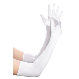 BABEYOND Long Opera Party 1920s Satin Tea Party Gloves Costume Stretchy Adult Size Elbow Length Bridal Gloves