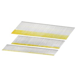 uxcell 900Pcs 15 Gauge Angled Finish Nails, 1-1/4"/2"/2-1/2" Length, 34-Degree, Galvanized Assorted Size Project Pack for Woodworking Construction, Color Zinc