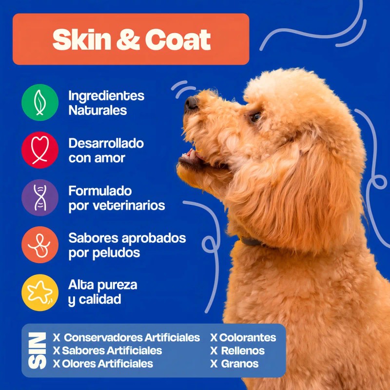 Dogelthy Skin and Coat Suplemento con Omega 3 Para Piel