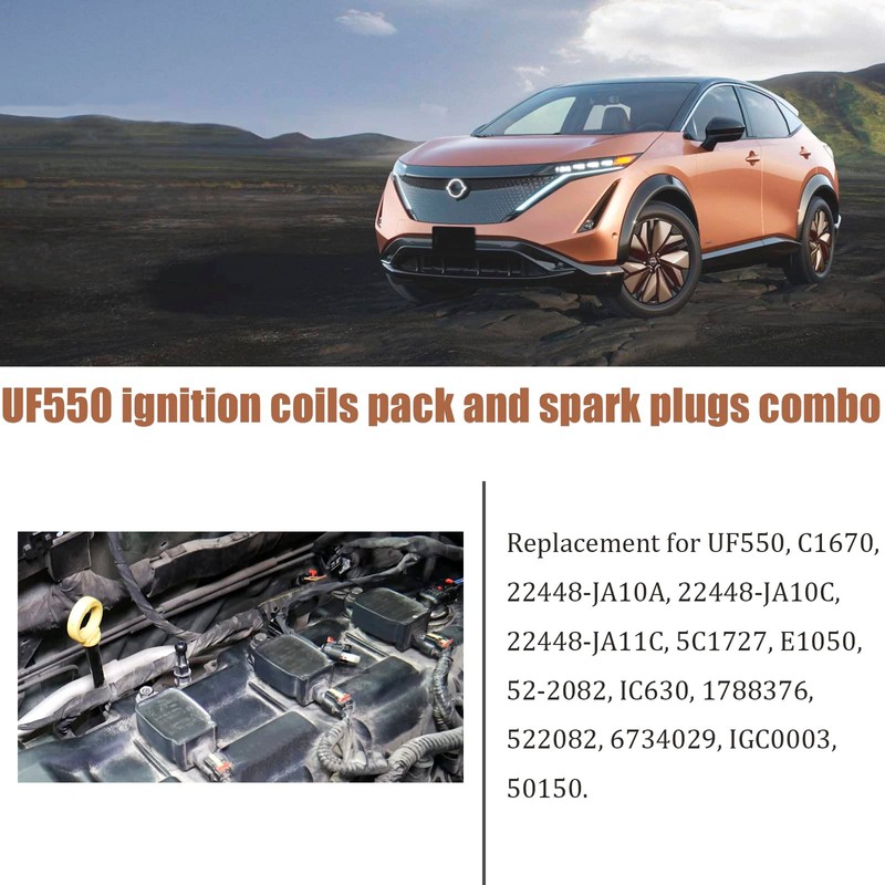 UF550 Ignition Coil Pack Set of 6 With Spark Plugs
