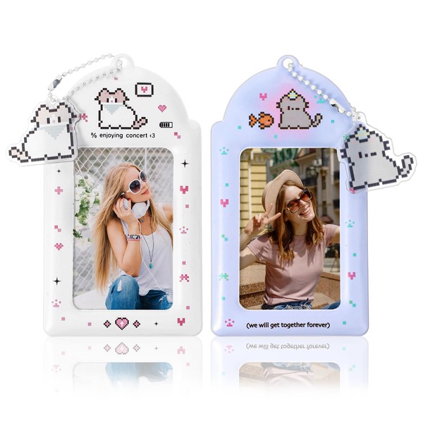 Mabor 2Pcs Cartoon Photo Card Holder Photocard Holder Keychain Cute