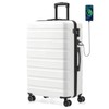 AnyZip Suitcase Hardside PC ABS Lightweight USB Luggage with Wheels