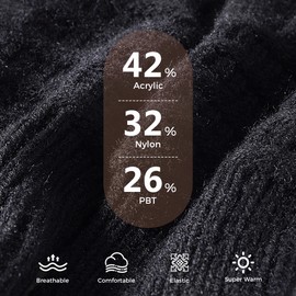 Winter Gloves for Women 2 Pairs, Womens Gloves with Touchscreen Fingers Texting Warm Wool Knit, Gloves for Women Alpaca Fleece Anti-Slip Beanie Matching Cold Weather Driving（Black&Light Grey）-01