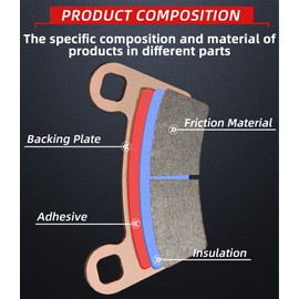 Brake Pads Front and Rear Compatible with Polaris RZR 800 2008-2014 800 EPS 2010-2014 570 EPS 2013-2015 4 Sets Sintered Copper FA456 FA159