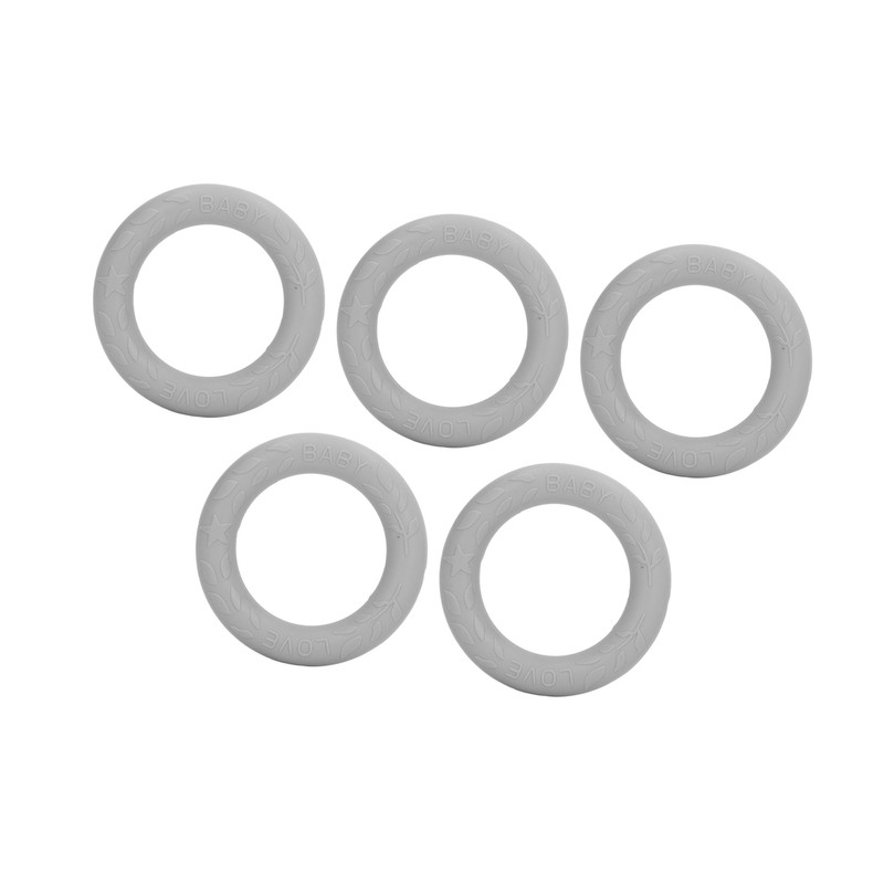 5pcs Baby Soft Silicone Teething Ring Toy Infant Safe Elastic