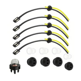 Strimmer Fuel Pipe,Universal Grass Trimmer Fuel Line,Fuel Tank Seal Grommet Filters Primer Bulb Pumps,Universal Grass Trimmer Line with Primer Bulb and Tank Seal Grommet (9)