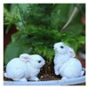 Vobomo White-Rabbits Statues Garden Décor Rabbits-Family Garden Sculptures Outdoor Statues