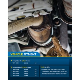 PHILTOP Catalytic Converter Kit Compatible with Toyota, Lexus 1998-2004 Avalon 3.0L, 1999-2003 Sienna 3.0L, 1999-2001 Camry 3.0L, 1999-2003 Solara 3.0L, 1999-2001 ES300 3.0L (EPA Compliant)