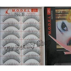 Model 21 High End No. 8, 12, or 17 False Fake Eyelashes 10 Pairs