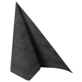 20 Servietten ROYAL Collection 1/4-Falz 40 x 40 schwarz "Ornaments"