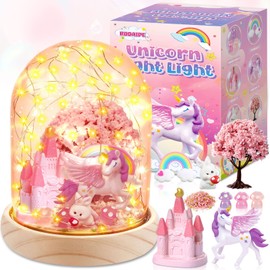 RDDAIPE DIY Children's Night Light Unicorn Gifts for Girls Children 4 5 6 7 8 9 10 11 12 Years, Unicorn Lamp Craft Set Girls 4 5 6 7 Years, Unicorn Toy Birthday Gifts for Children Girls