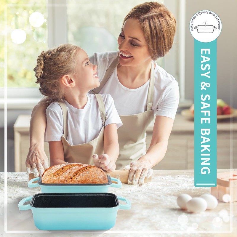 2 in 1 Cast Iron Loaf Pan, Cast Iron Bread