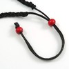 Avalaya Statement Red Wooden Bead Fringe Black Cotton Cord Necklace