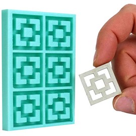 Acacia Grove Mini Breeze Block Mold, Town Square Screen Blocks #397, 1:12 Scale Mid Century Modern, Silicone