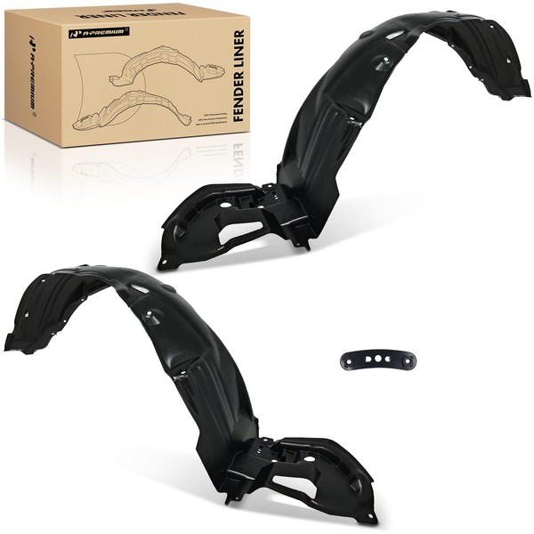 A-Premium Pair Front Inner Fenders Liner Splash Shield Set with