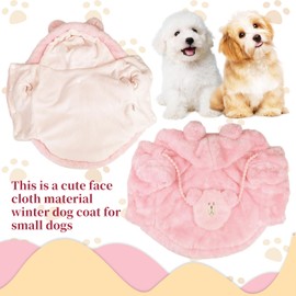 FlooFelove Dog Coats for Small Dogs - for 8-10 lbs Cute Fleece Dog Jacket Hooded Sweaters for Dogs Back Length 11-13"