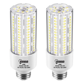 RIUVAO LED Light Bulbs, 300W Equivalent LED Corn Light Bulb, 40W E26 Medium Base Led Corn Light, Daylight White 5000K, 5000 Lumens Bright for Home Bedroom Kitchen Living Room Office 2 Pack
