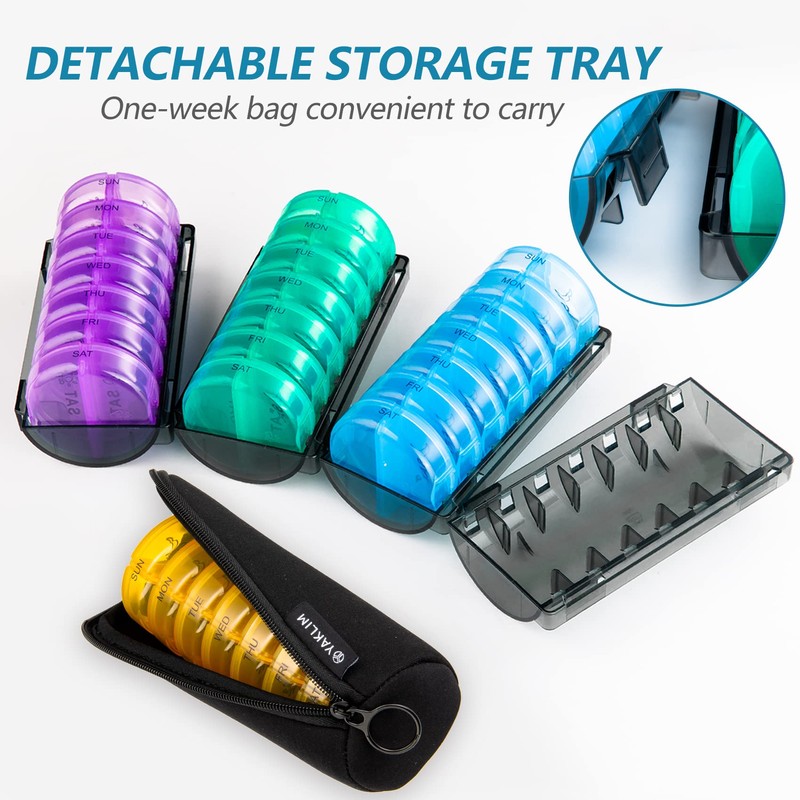 Yaklim Monthly Pill Organizer 2 Times A Day,XL One Month