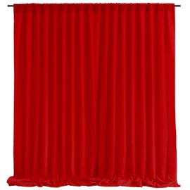 Red Backdrop Curtains 2 Panels 5ft x 10ft Polyester Photo Backdrop Drapes for Wedding Christmas Party Decorations