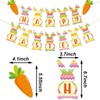 Happy Easter Banner Bunny Carrots Banner Easter Decorations for Indoor