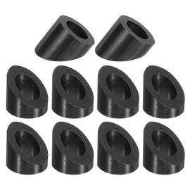 uxcell 10 Pcs 3/8" 37 Degree Angle Beveled Washer, T316 Stainless Steel Angled Washer for Cable Railing Stair Ends Wood Metal Posts, Black
