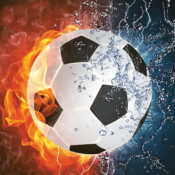 Daisy Football on Fire and Water 3 Ply Napkins - Pack of 20 - 33cm x 33cm