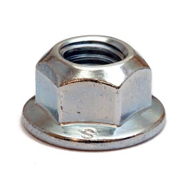 MonsterBolts - M6 Flanged Prevailing Torque Nuts, DIN 6927, Zinc CR+3, 100 Pack