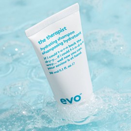 evo The Therapist Hydrating Shampoo - Hydrates, Strengthen and Softens Whilst Improving Shine - Protects Colour Treated Hair, Helps to Detangle- Travel Size, 30ml / 1.01fl.oz
