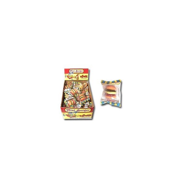 eFrutti Mini Burger Gummi Candy 19 Ounce Box Contains 60 Mini Burgers