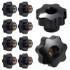 Knpwer Pack of 10 M10 Star Grip Nuts, Star Grip,