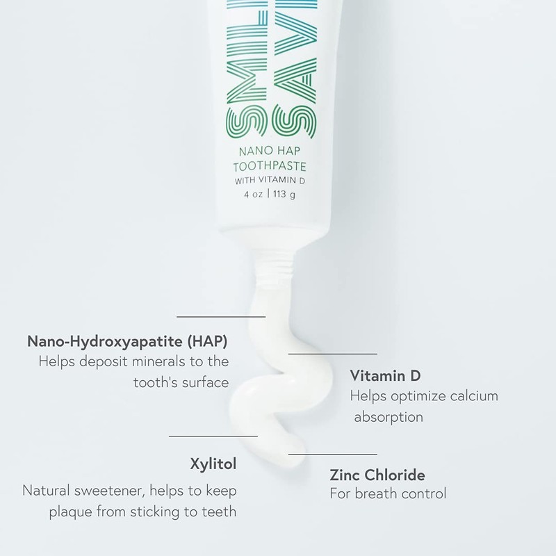 Smile Saver Nano-Hydroxyapatite (Nano-HAP) & Vitamin D Fluoride-Free Toothpaste with