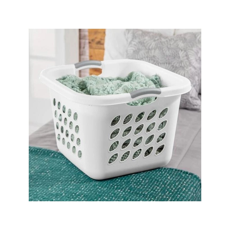 White Laundry Basket, Square, White, 19-In. 1217