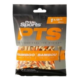PrideSports PTS Bamboo Golf Tees | 90 Count, 1-1/2 Inch Bamboo | #1 Tee Brand on Tour | Best for Irons, Hybrids, & Woods
