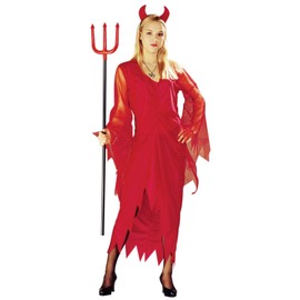 Foxxeo 10235 | Devil Devil Costume Red Dress for Women, xl