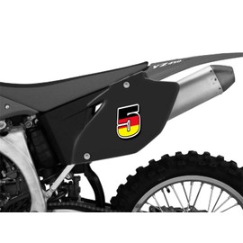 Biomar Labs® 1 x Vinyl Decal Germany Flag Sticker Deutschland National Auto Moto Motocross Motosport Start Racing Number 5 Rally Race Car Bike Motorcycle Tuning N 255 Z*