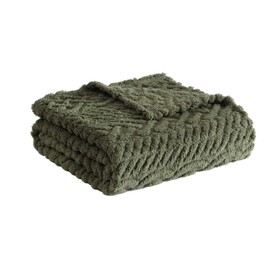 Nautica - Throw Blanket, Soft Cable Knit Sherpa Bedding, Cozy Home Decor for Bed or Couch (Declan Green, 50" x 60")