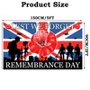 Lest We Forget Flag 5ft x 3ft, Poppy Flags with