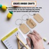Moovul 60Pcs Blank Rectangle Wooden Keychain DIY Wooden Keychain Key